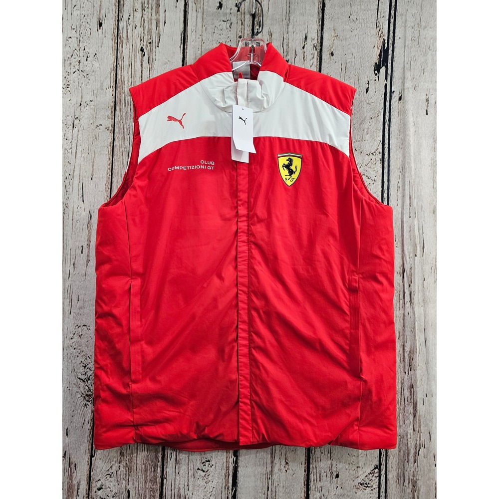 Puma Ferrari Club Competizioni GT Vest Mens Large Red Gilet Racing F1 Motorsport